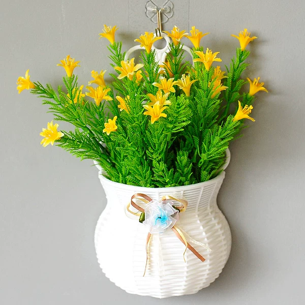 Violet yellow aquatic lily basket