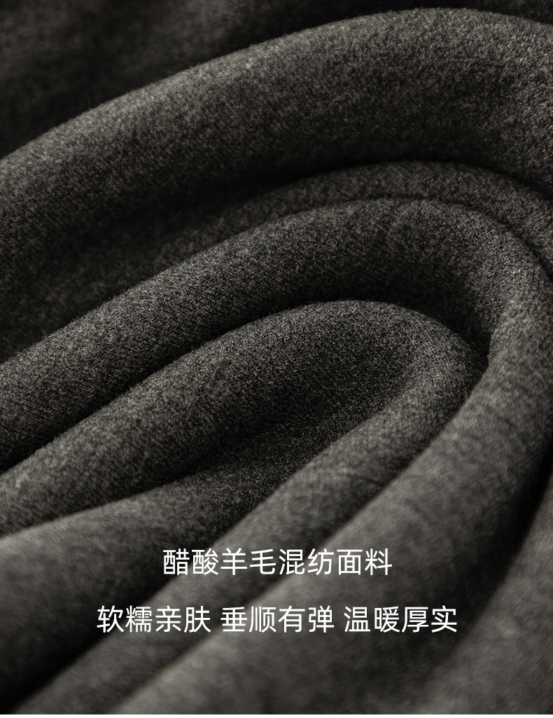 Bộ đồ thể thao nữ hai mảnh giả cashmere mũ trùm dáng rộng phong cách Hàn Quốc — Màu xám (bộ hai món) chi tiết 2