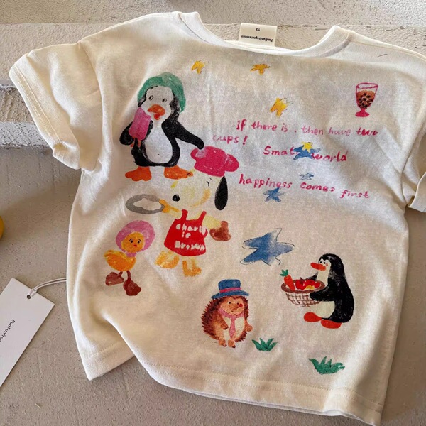 Children's cartoon summer breathable thin T-shirt