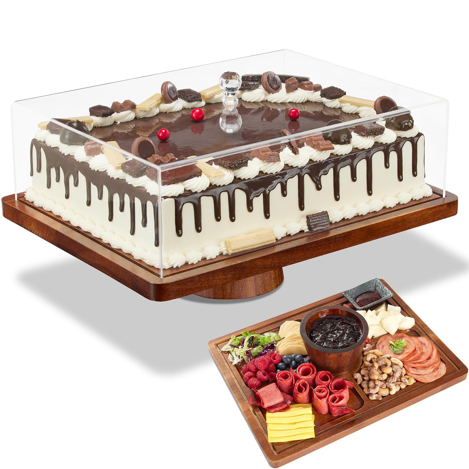 bandeja de pastel de madera de mesa bandeja de postre de pastel multipropósito mesa de postre de fiesta de madera