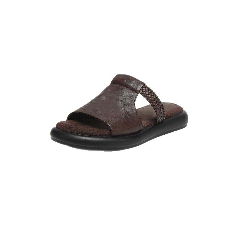 2026 nuevo estilo de verano de cuero suave muffin casual multifuncional simple casual antideslizante zapatillas en forma plana para mujeres