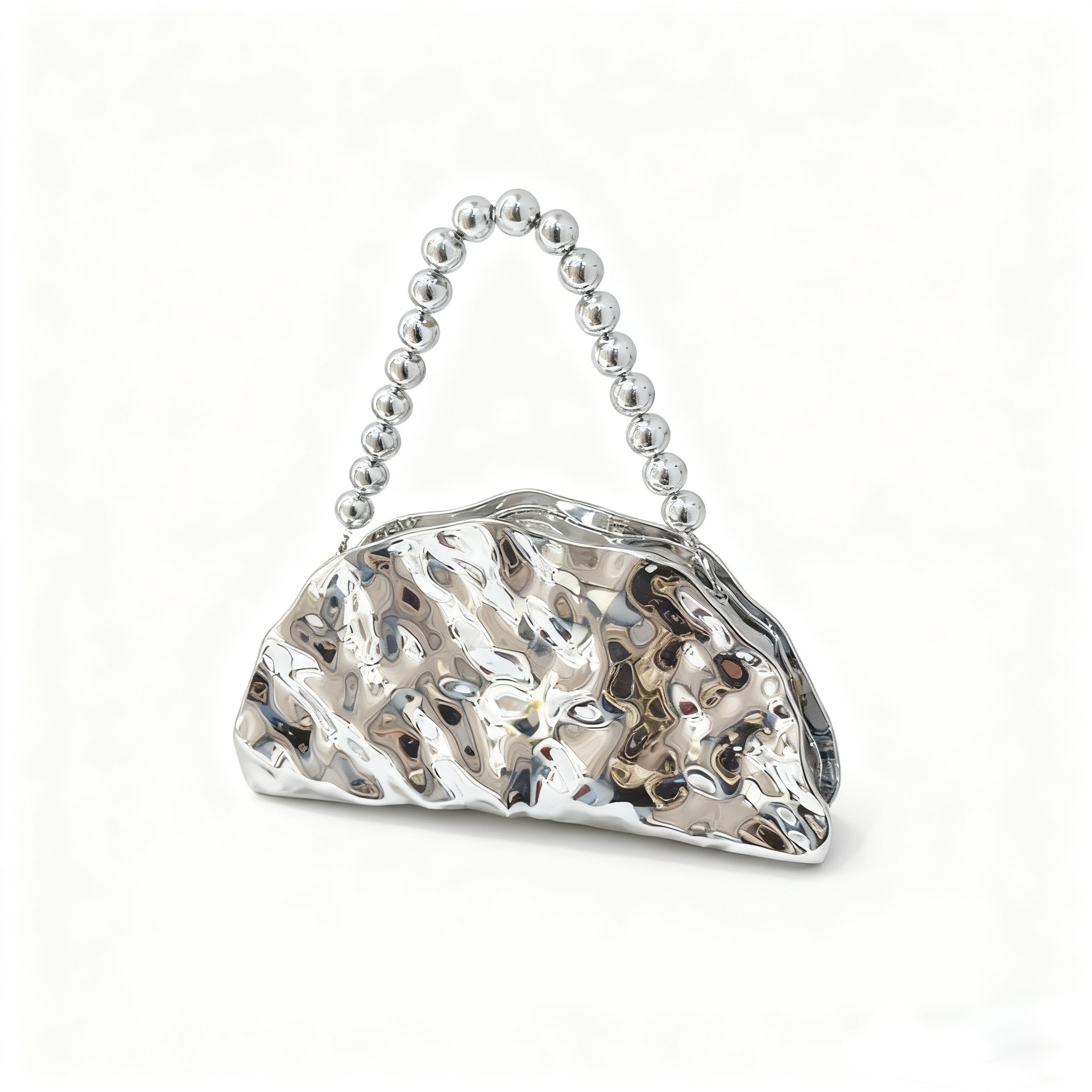 Comercio exterior transfronterizo bolsa de cena de dama lujo ligero alto sentido europeo y americano galvanizado metal ventilador acrílico bolsa de mano de cena