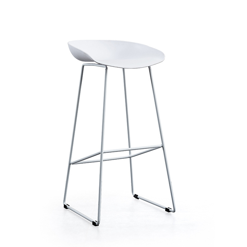 Silla de Bar nórdica moderna silla de Bar de plástico minimalista pierna reforzada ocio barra clara recepción Cafe silla alta