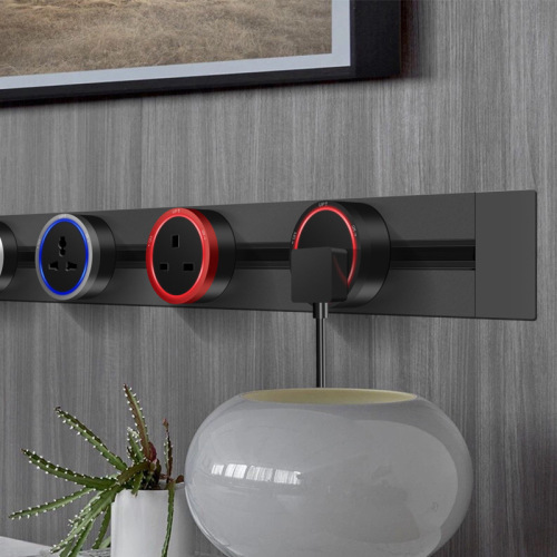 Factory direct sales foreign trade British standard American standard European standard mobile power guide rail kitchen living room wireless track socket surface installation