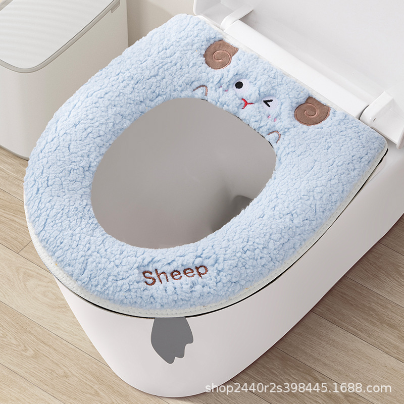 Thickened toilet seat cover for winter use, featuring a zipper design, waterproof, and suitable for home use Thickened toilet seat cover for winter use, featuring a zipper design, waterproof, and suitable for home use