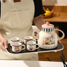 烘焙小羊高颜值陶瓷壶水杯礼品套装卡通恒温花茶壶一口杯伴手礼