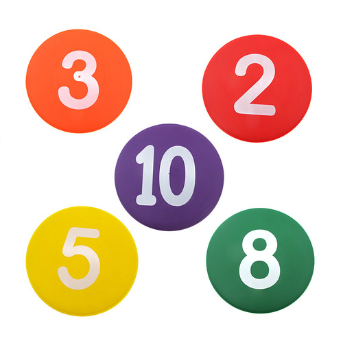 Preschool flat digital sign disc round landmark football training sign plate obstacle object tennis 9IN mat