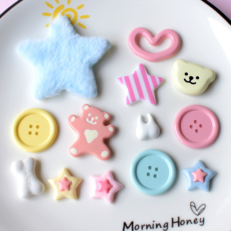 Little Red Book's Same Style Cute Button Five-Pointed Star Bear Hole Shoe Accessories Wholesale Factory Direct Sales Little Red Book's Same Style Cute Button Five-Pointed Star Bear Hole Shoe Accessories Wholesale Factory Direct Sales