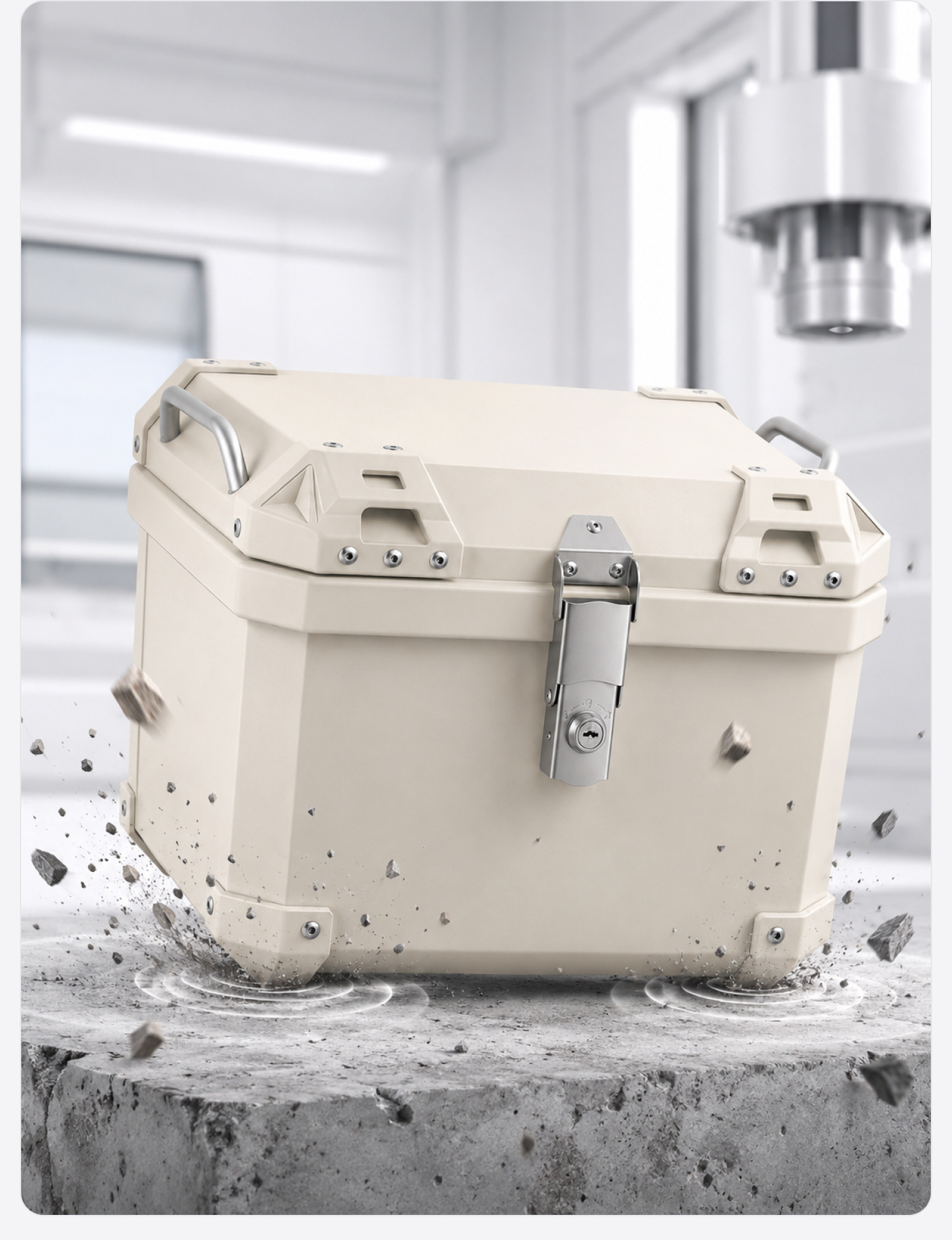 Motorcycle tail box 45L/36L, super large capacity, made of ABS material, universal quick-release design, thickened electric bike trunk