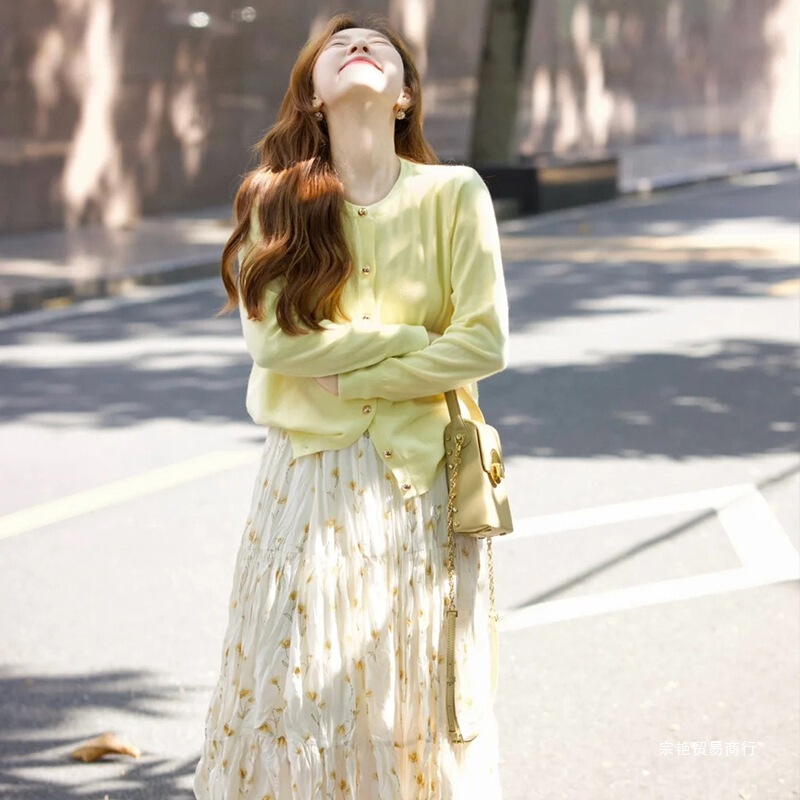 Early Spring Women's Clothing 2025 New Korean Style French Floral Dress French Style Suit Long Skirt