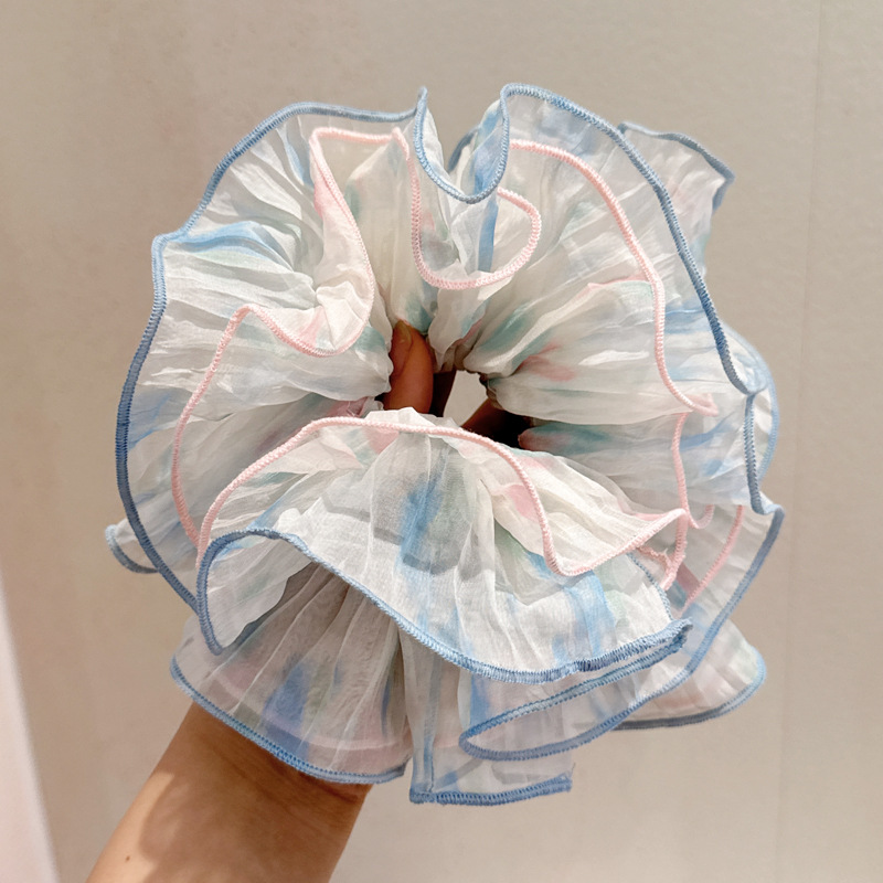 298 резинка для волос в виде бутона синего и розового цветов