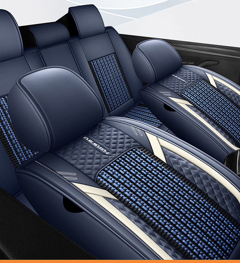 Summer Breathable Ice Silk Seat Cover, Universal for All Seasons, Fully Enclosed Car Seat Cushion, Breathable for Amazon North American Interiors