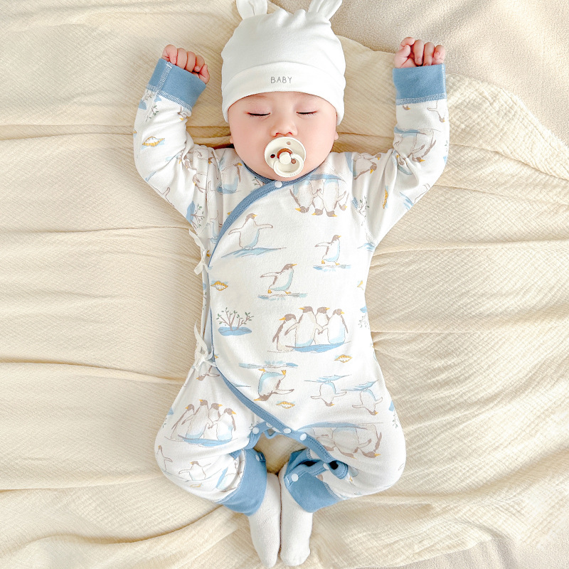 Ropa de bebé recién nacido primavera, otoño, invierno, 0 algodón puro en marzo, monje, ropa caliente para niños pequeños, camiseta de bebé