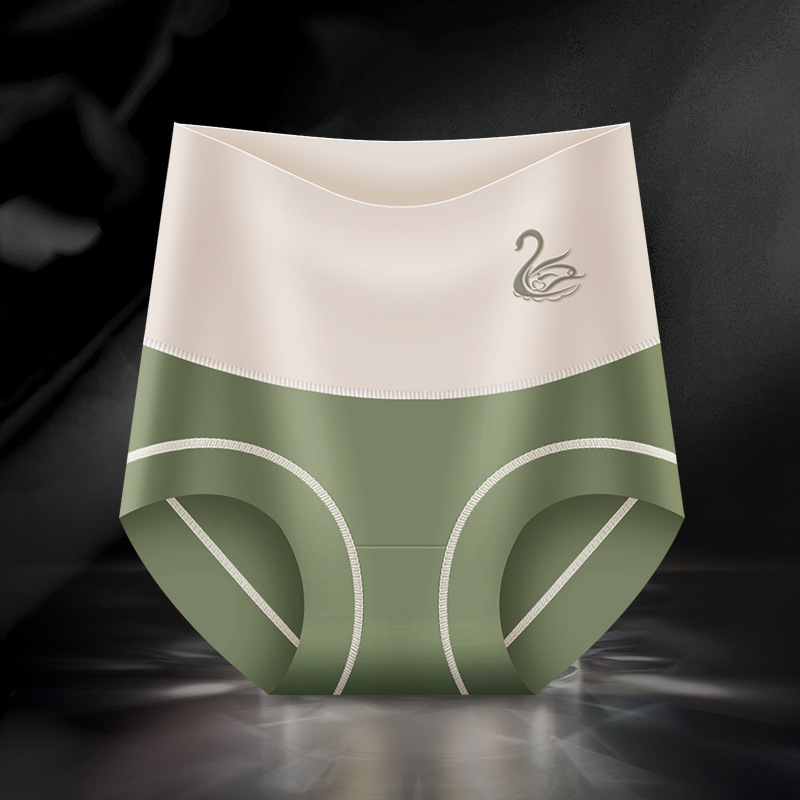 Nuevos calzoncillos de cintura alta en primavera y verano de 2024, pantalones triangulares sin marcas de hielo para mujeres, pantalones de fondo grandes con caderas en el abdomen y caderas en la espalda