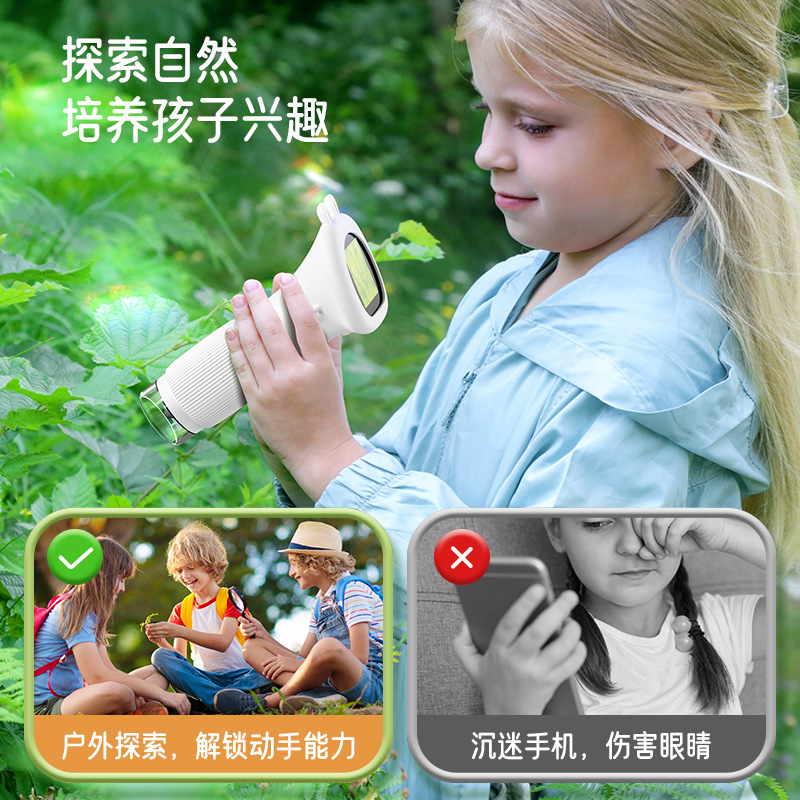 Children's Portable Optical Microscope Magnifier Toy Hand-held Mini Student Experimental Science Handheld Microscope