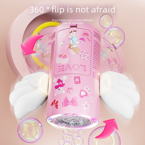 Angel Electric Fireworks Bubble Machine with Butterfly Multi-Hole Automatic Bubble Blowing Girl Heart Toy Night Market Stall Wholesale