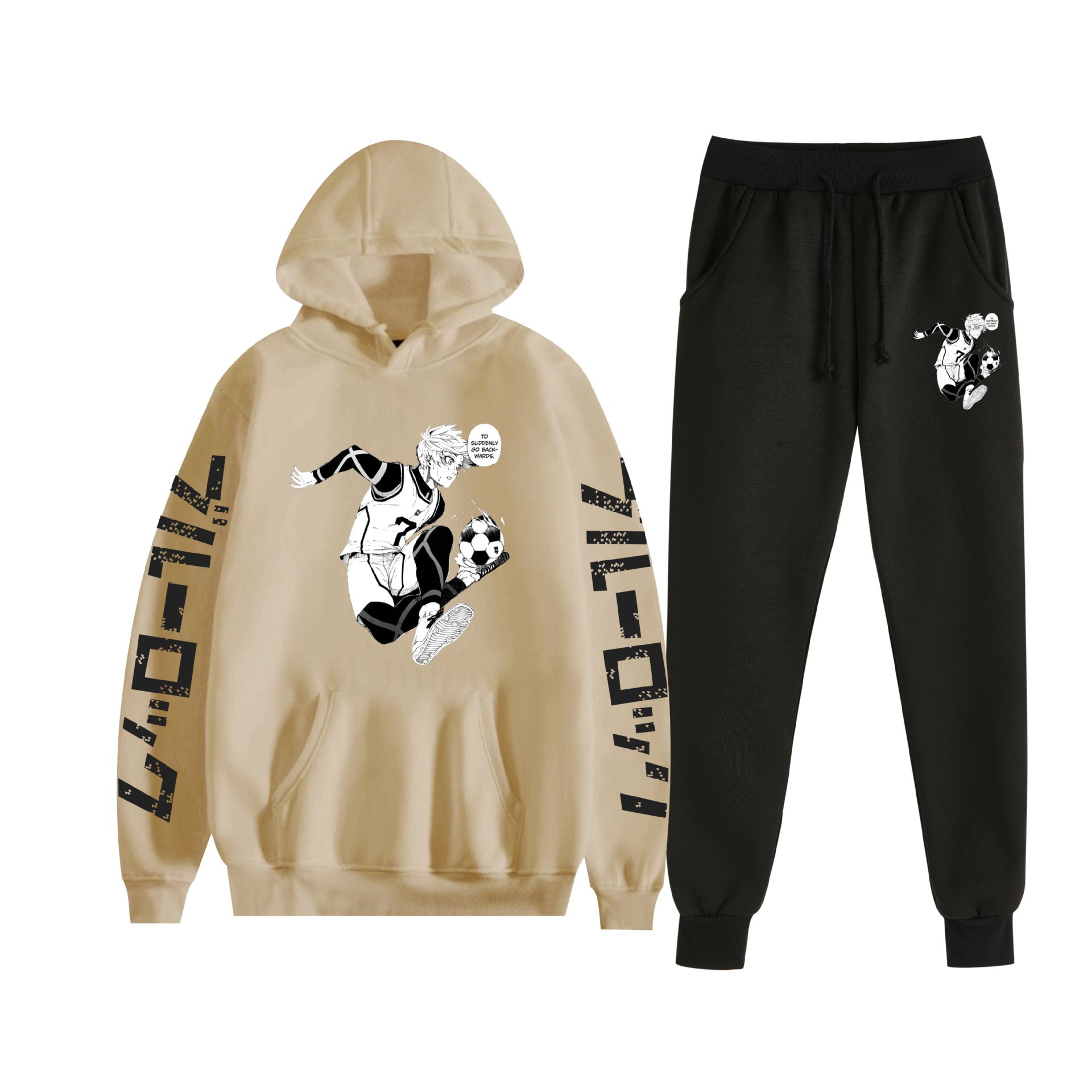 Cross-border BLUE LOCK prisión azul nuevo anime más terciopelo suelto traje de suéter con capucha para hombres y mujeres