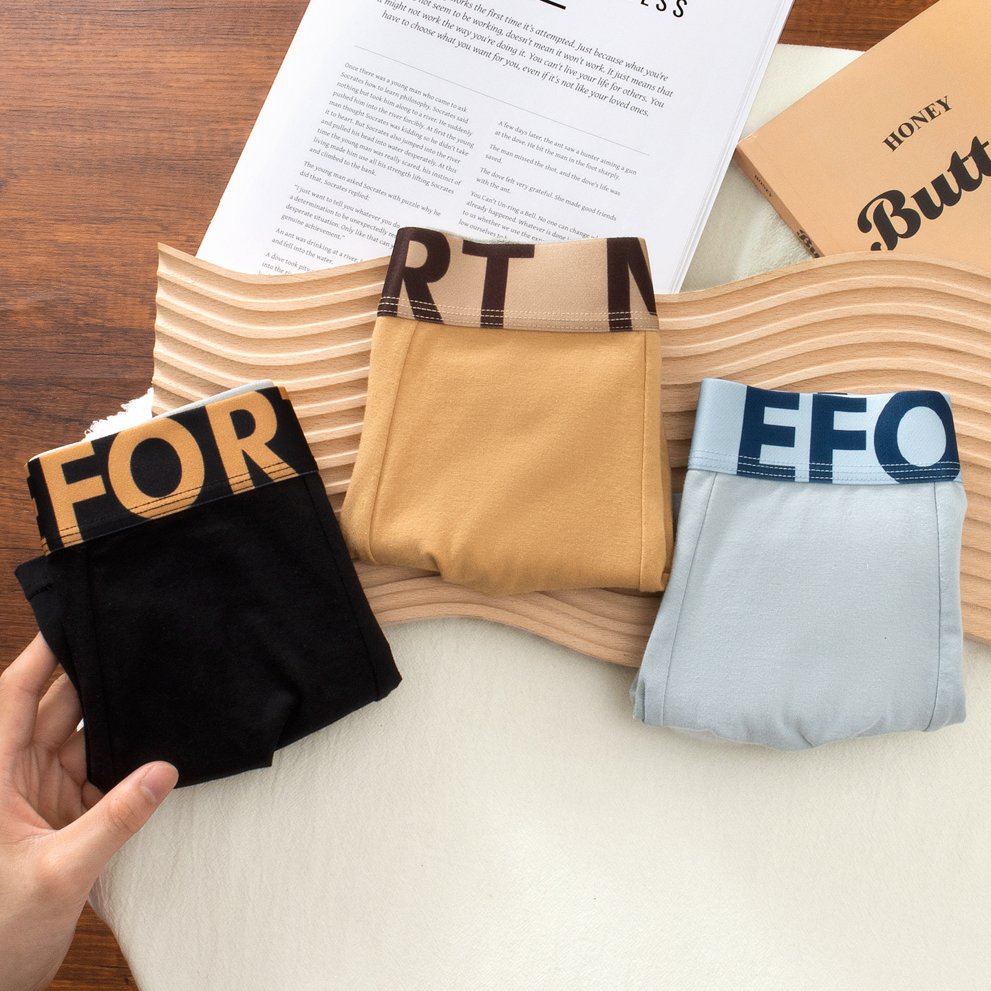 Pantalones de algodón para hombres Cordyceps antibacteriana entrepierna transpirable estilo personalidad letras quillones al por mayor