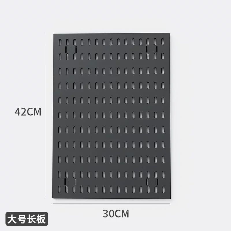 Perforated pegboard kitchen wall panel, modular thickened panels with accessories, white/black