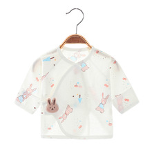 儿婴半背衣夏款无骨纯棉衣睡新生儿款上衣满月宝宝透气衣服