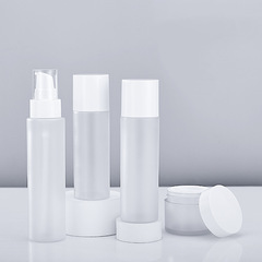 120ml sandblasted toner bottle cosmetics scrub essence water bottle pet plastic material straight shoulder lotion bottle packaging material