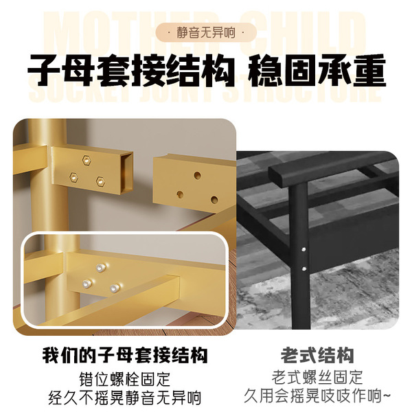 Stainless steel bed 1.5m1.8m double bed 1.2m single bed 304 bed…
