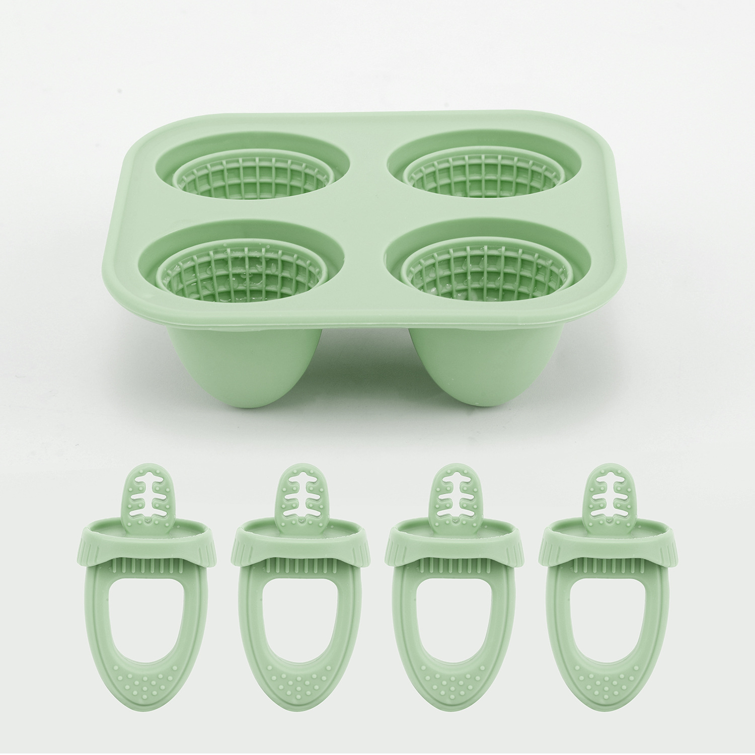 Molde de helado silicona de grado alimenticio hecha casera helados helados molinos de queso para bebés helados de dientes