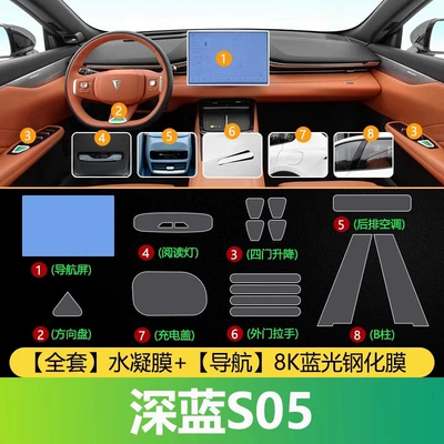 Car interior film Protective Film, Screen Tempered Film - dark-blue-s05-full-set-of-hydrogel-film-navigation-8k-blue-light-tempered-film