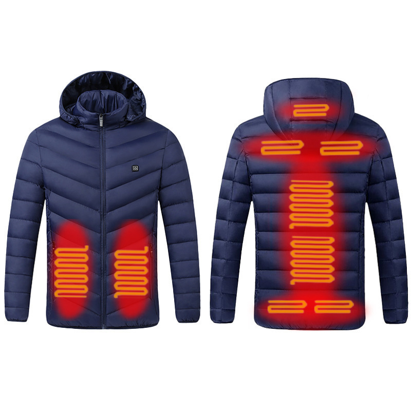 Nine piece, 9-zone constant temperature jacket for men in winter, USB charging, thermal protection, cotton electric_voghion.com