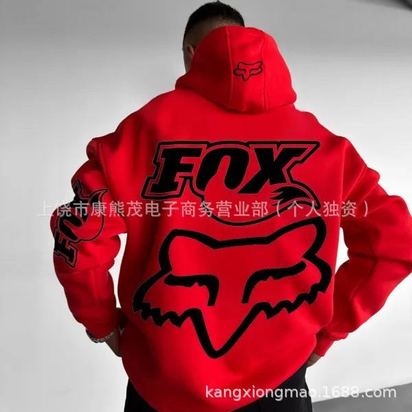 2025秋季新款 爆款热销FOX狐狸跨境潮牌连帽卫衣男女秋冬款连帽衫|undefined
