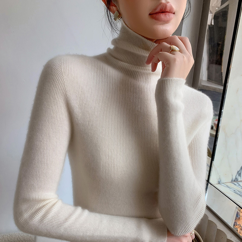 Cross-Border Wholesale Turtleneck Sweater for Women, Autumn and Winter Slim Fit Pullover Knit Top, New Style Slouchy Versatile Base Shirt Cross-Border Wholesale Turtleneck Sweater for Women, Autumn and Winter Slim Fit Pullover Knit Top, New Style Slouchy Versatile Base Shirt