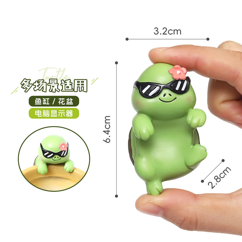 Chậu Cây Resin Móc trang trí rùa nhỏ resin, phụ kiện tiểu cảnh hồ cá, chậu cây và trang trí sân vườn (RG-105)