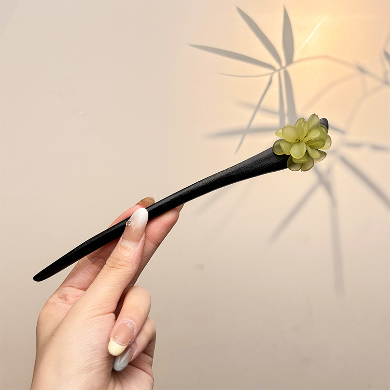 Retro simple nicho de alta estética oriental diseño de cabello de flores de frascos de estilo antiguo cabello