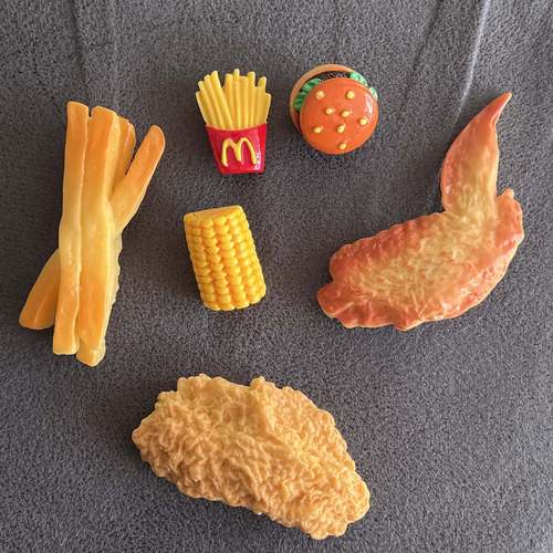 French fries, fried chicken, holey shoes, flower shoes, fasteners, personalized, funny, 3D, cute, accessories, realistic, shoe decorations