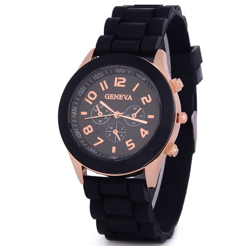 GENEVA AliExpress Geneva Silicone Watch Fashion Watch Three Eyes Candy Color Women's Watch