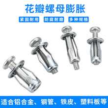 花瓣螺母螺丝空心管铁皮灯笼拉紧配中空铆钉薄板膨胀管建筑专用