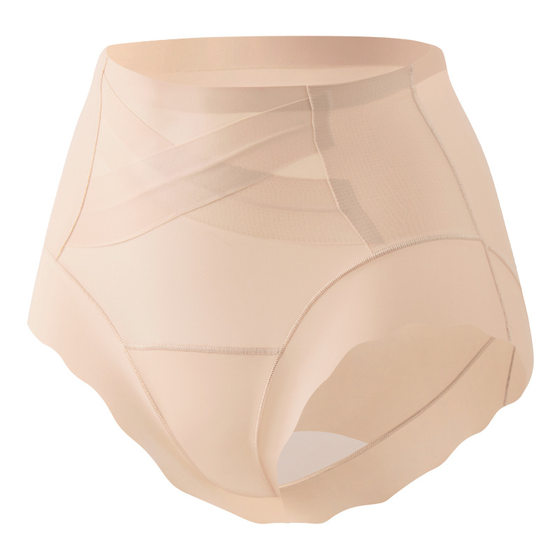 1610 New Summer Plastic Seamless Lightweight Cool Leather Invisible Foundation Liquid Body Shaping Hip High Waist Cross Tight Pants for Women