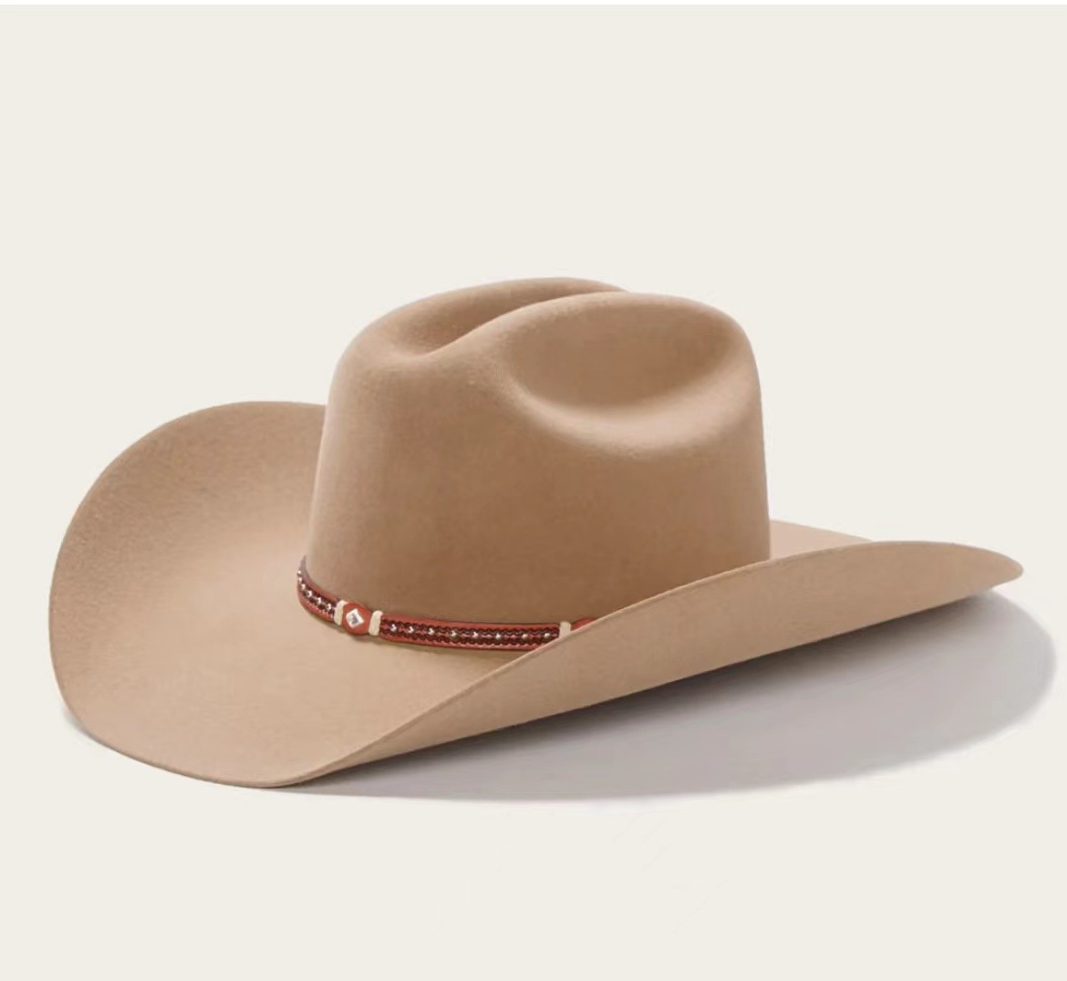 Cappello dritto alla moda, cappello in feltro di lana in stile denim tinta unita_voghion.com