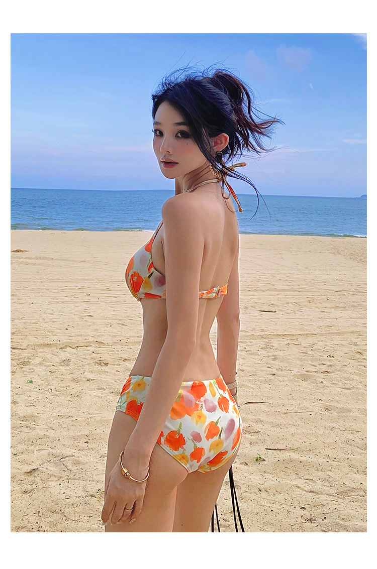 Bikini Set Für Damen Orange Für Den Urlaub Und Den Spa Besuch_voghion.com