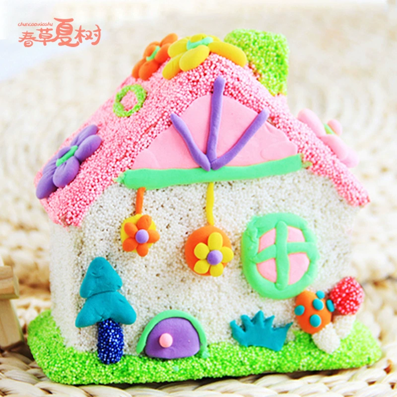 DIY деревянная Белая пустая Копилка жемчуг Снежная грязь глина Копилка детский деревянный дом ручной работы