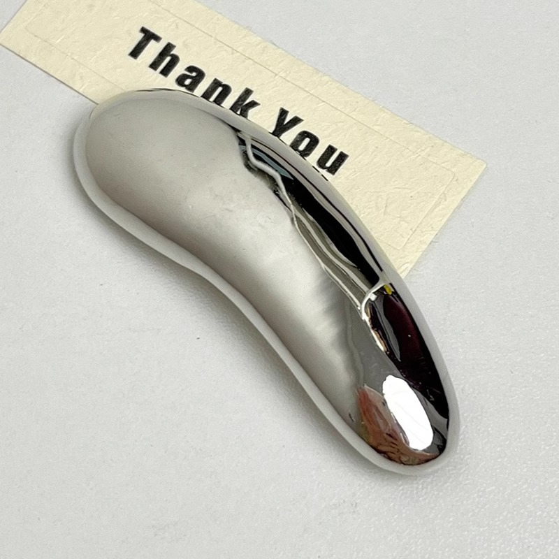 Minimalistische gladde metalen broche voor dames taille accessoire_voghion.com