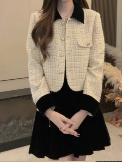 2025秋季新款短款上衣女直筒型百搭名媛香风外套减龄气质短外套女|undefined