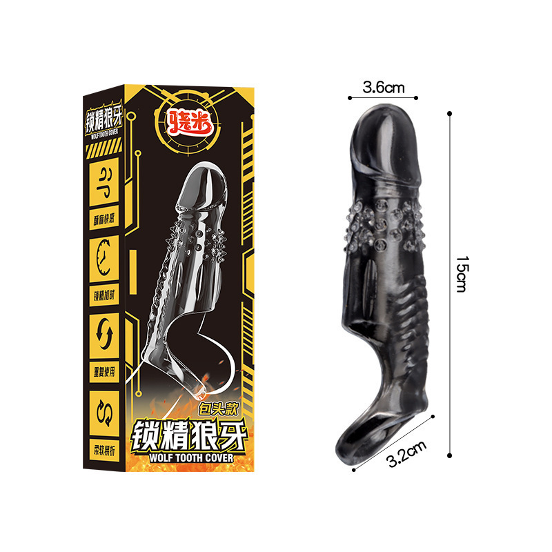 Snapmi macho cristal lobo brazo vibratorio condón pene retrasado anillo pinchazo pareja artículos sexuales adultos interés