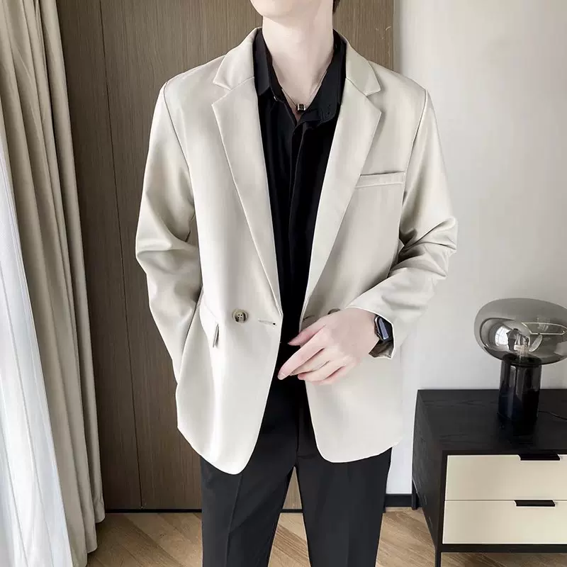 潮牌质感小西装男外套春秋新款轻熟风痞帅潮流休闲西服dk制服上衣