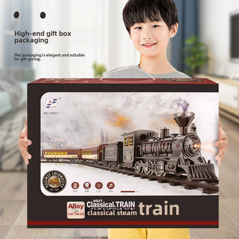 Realistic retro electric subway, children's train model, toy for boys, set