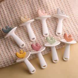 外贸新款婴儿磨牙棒硅胶双色宝宝柔软磨牙器婴儿魔法棒牙胶咬咬乐