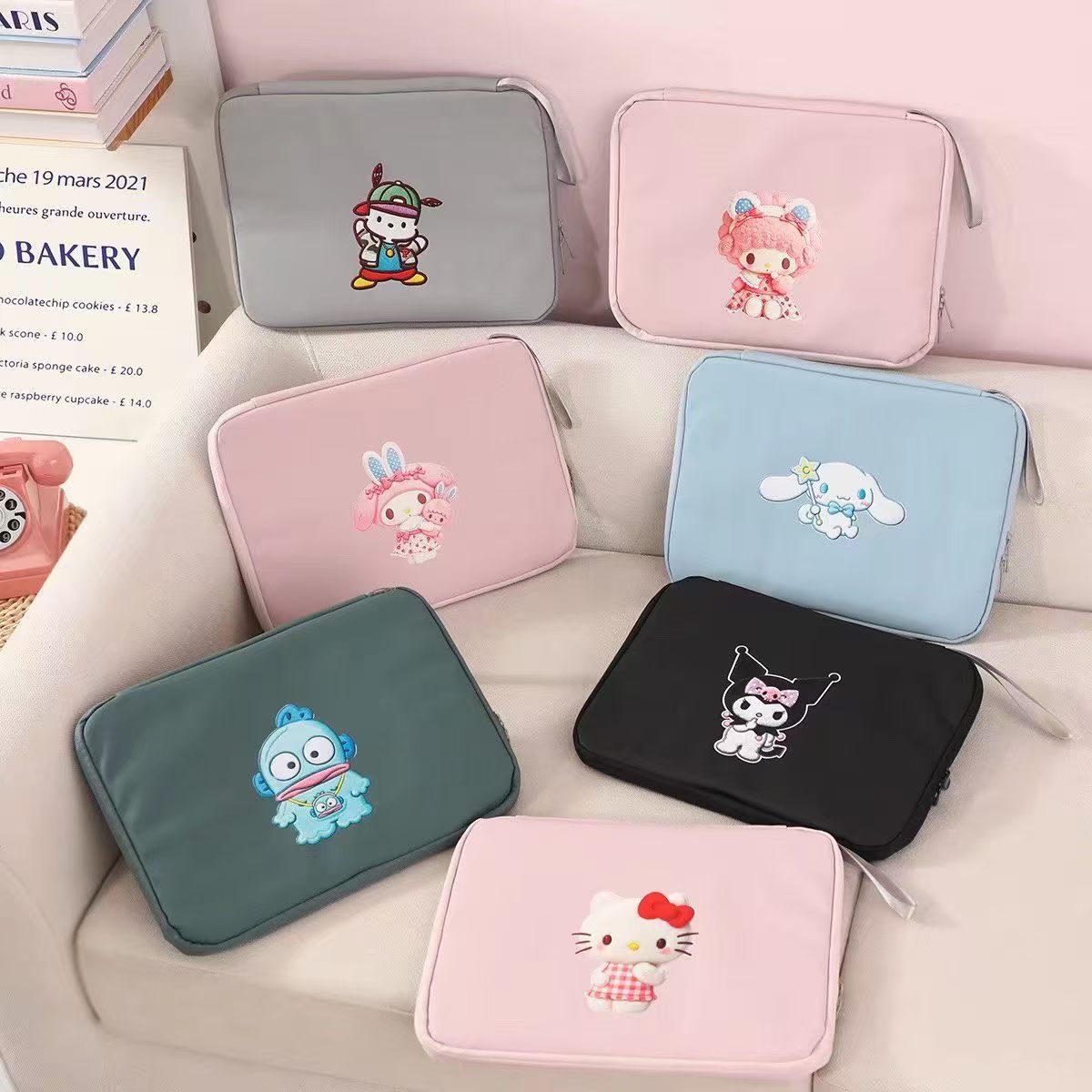 Cute cartoon iPad tablet bag, inner sleeve, tablet protective case, storage bag, hand-carryable shockproof tablet bag