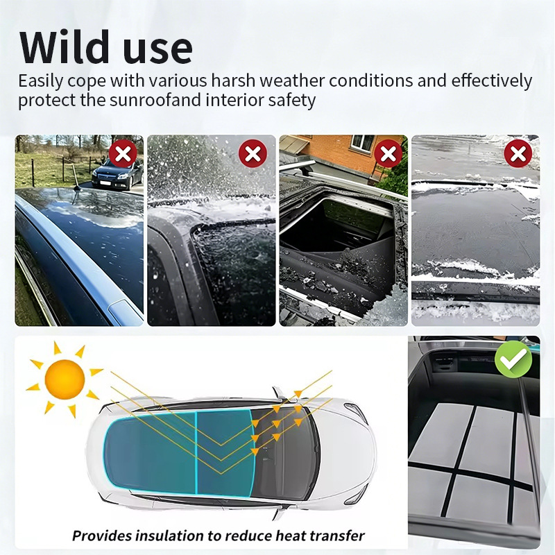 Cross-Border Exclusive Supply for 2020-2024 Model 3 Pre-Cut Tpu Sunroof Black Crystal Ice Armor Heat Insulation Film