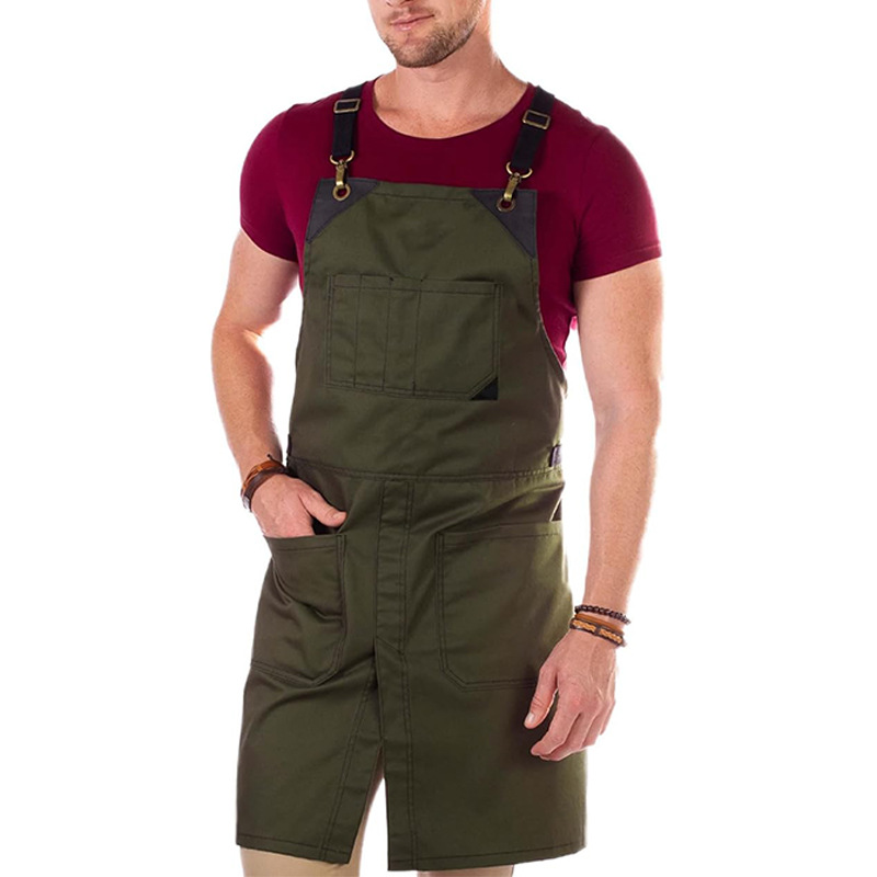 Transfronterizo Amazon lona delantal multi-bolsillo carpintería electricista jardinería café bar ropa de trabajo delantal al por mayor