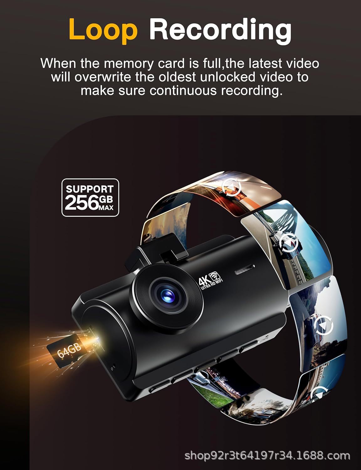 2.5K triple-lens dash cam, recording simultaneously on three channels, high-definition night vision, wide-angle, and high-definition recording